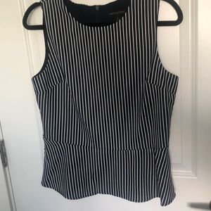 Banana Republic Blue & White Peplum Blouse